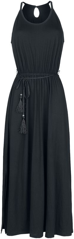 Maxi vestido con estampado negro y aberturas laterales
