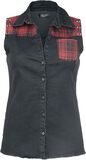 Checkered Detail Shirt, Rock Rebel by EMP, Blusa