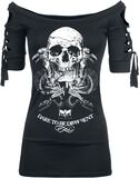 Snake Skull Cut-Out Shirt, Black Premium by EMP, Camiseta