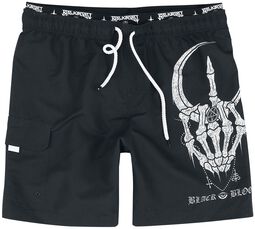 Swim Shorts With Moon and Skull Hand, Gothicana by EMP, Bañador