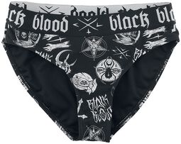 Bikini bottoms with occult symbols, Black Blood by Gothicana, Braguita de Bikini