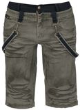 Shorts Rock con Cintas, Black Premium by EMP, Pantalones cortos
