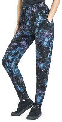 Pantalones negros holgados con estampado Galaxy