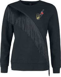 Jumper with fringes and embroidery