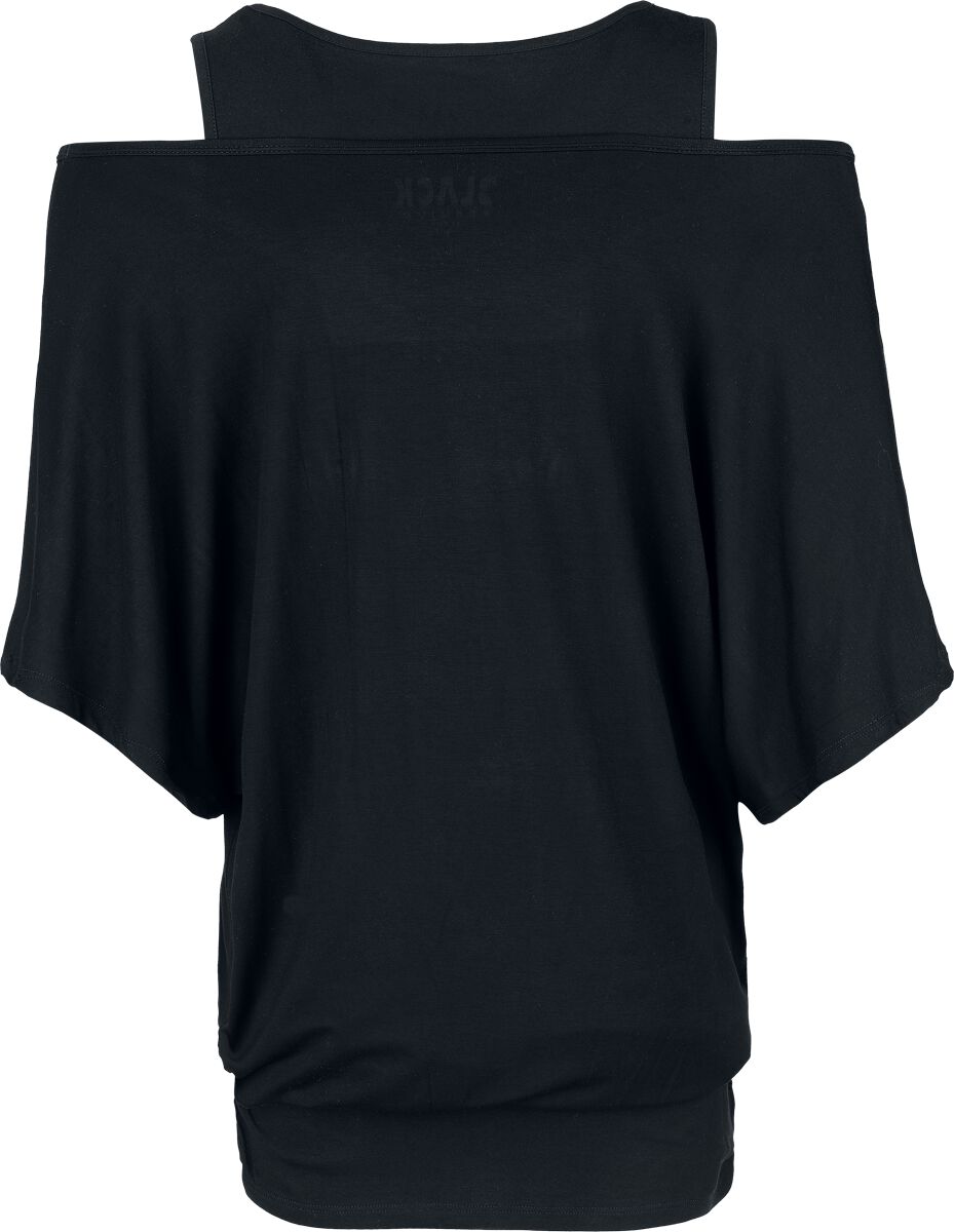 Camiseta De Doble Capa Black Premium By EMP – Estampado De Guitarras, Cuello Barco