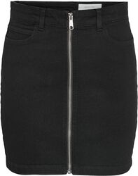 NMKleo HW denim skirt with zip VI455BL, Noisy May, Minifalda