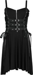 Short Dress With Lacing and Straps, Gothicana by EMP, Vestidos de longitud media