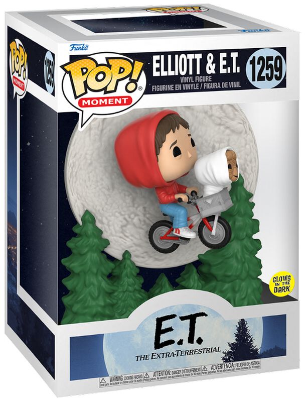 Figura vinilo Elliot and E.T. flying (Pop Moment) (glow in the dark) no. 1259