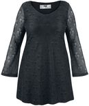 Lace Sleeve Dress, Black Premium by EMP, Vestido Corto