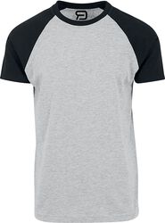Camiseta jaspeada gris con mangas negras