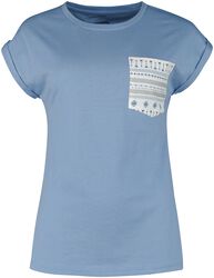 Camiseta con bolsillo al pecho y estampado gráfico, R.E.D. by EMP, Camiseta