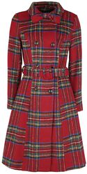 Margaret Red Plaid Coat with Removable Bow, Voodoo Vixen, Abrigos