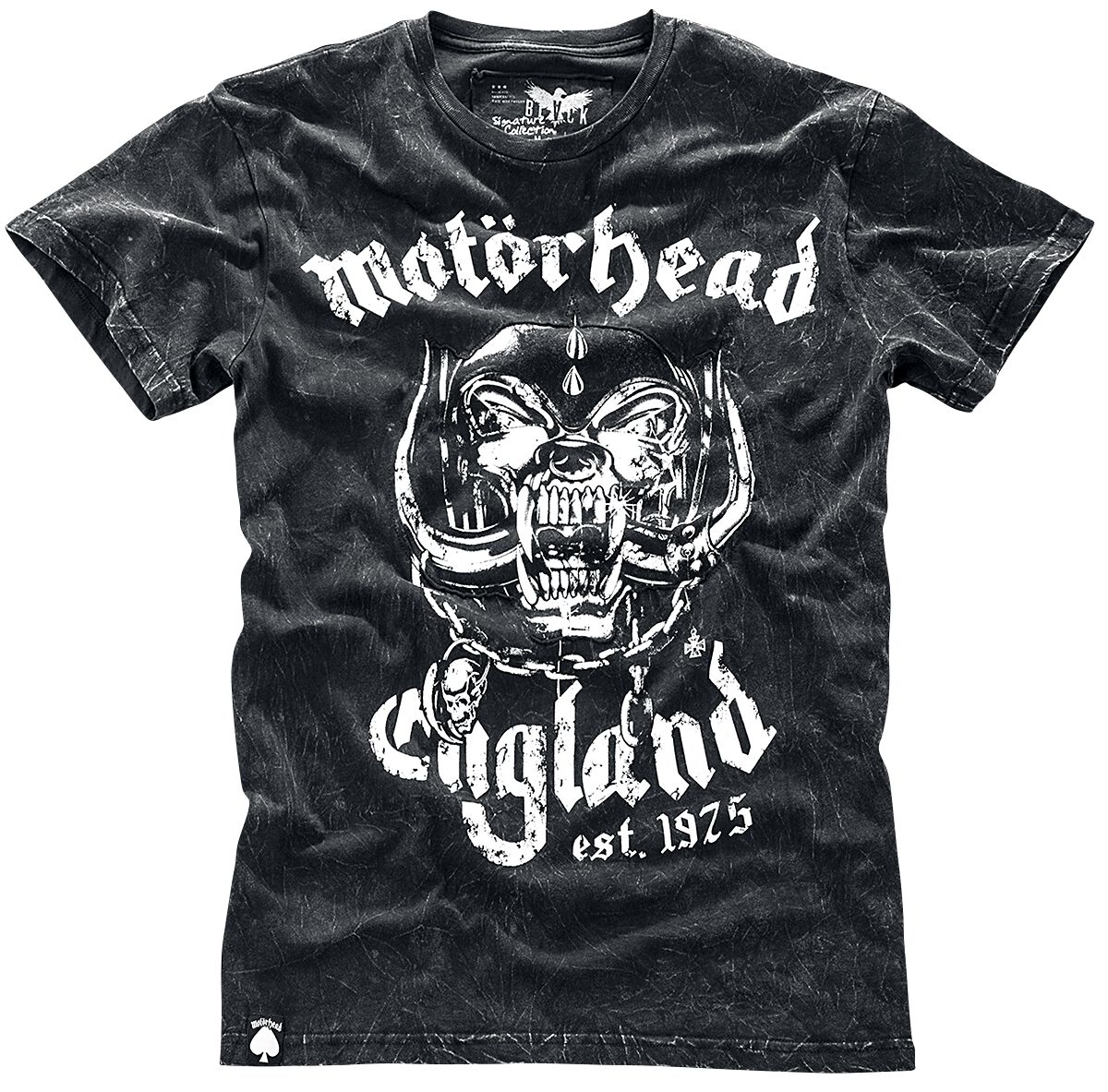 Camiseta Motorhead Bastards Distressed Crest Band Logo Oficial Para Hombre Negro, M, Negro