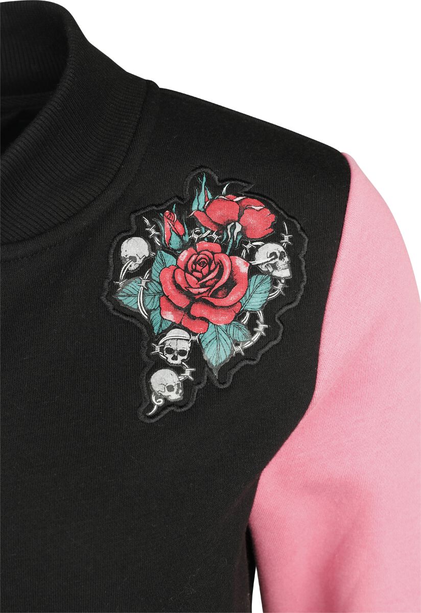 Rock Rebel By EMP Felpa Con Cappuccio Donna Rosso Scuro | Con Rivetti XL E Stampe