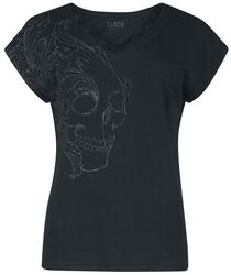Skull print and lace, Black Premium by EMP, Camiseta