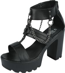 High Heels With Chains And Rivets, Gothicana by EMP, Tacón alto