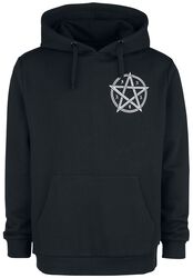 Black Hooded Shirt with Print on Chest and Back, Gothicana by EMP, Sudadera con capucha