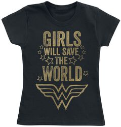 Kids - Girls Will Save World, Wonder Woman, Camiseta