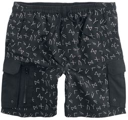 Swimshorts with Rune Pattern, Black Premium by EMP, Bañador