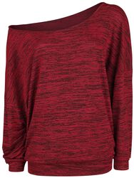 Oversize Melange Wide-Neck Sweater, R.E.D. by EMP, Jersey de punto