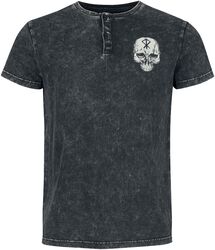 Camiseta con lavado, estampado y bordado, Black Premium by EMP, Camiseta