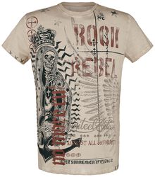 Camiseta con Calavera y Slogan, Rock Rebel by EMP, Camiseta