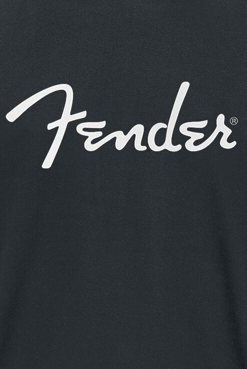 Camiseta Fender Logo Espagueti - Algodón 100%, Logo Grande, Corte Cómodo Y Doble Costura