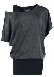 Doble pack de camiseta y top con brillo, Black Premium by EMP, Camiseta