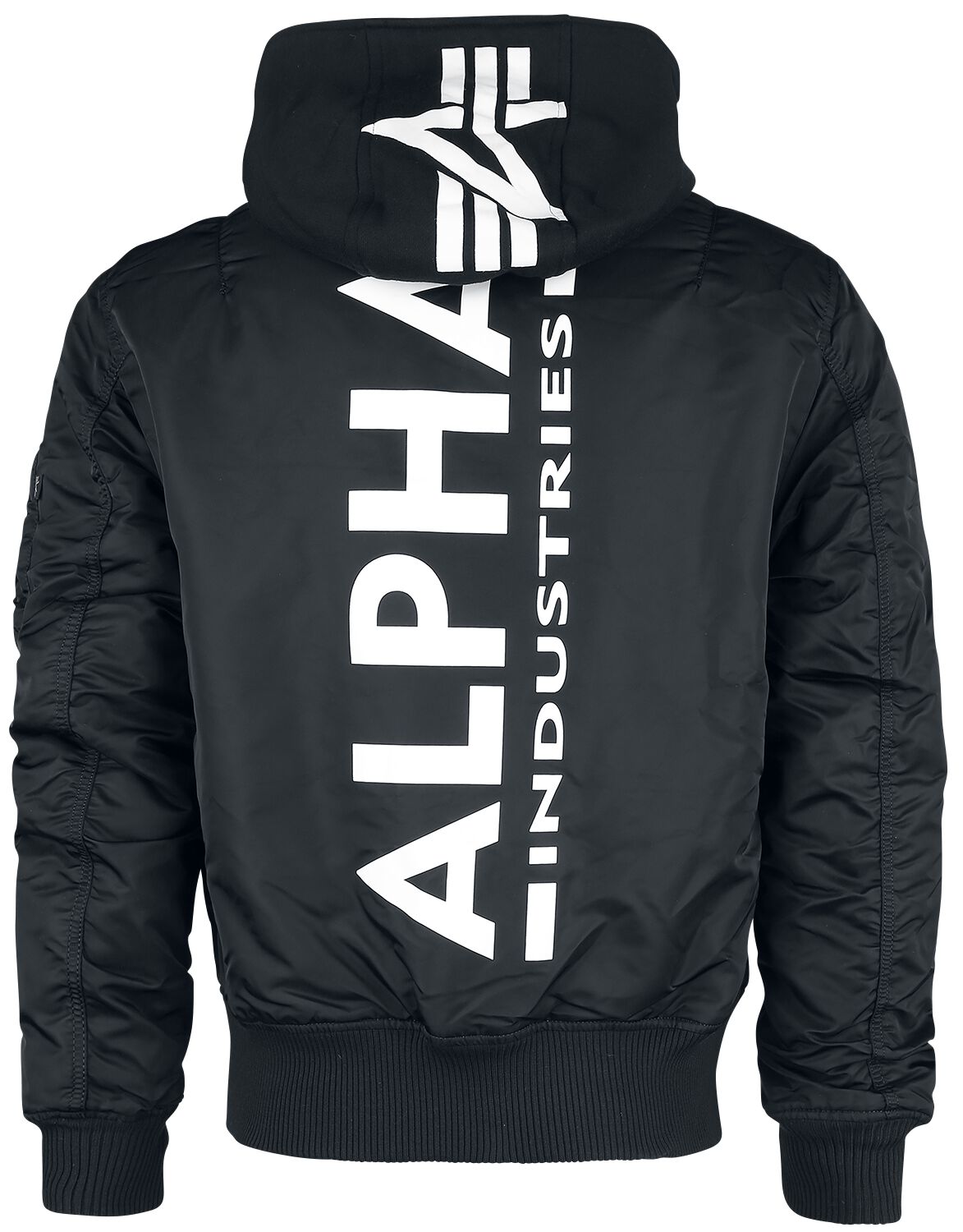Alpha Industries BACK PRINT FOIL PRINT HE - Sweat à Capuche - Black