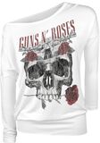 Flower Skull, Guns N' Roses, Camiseta Manga Larga