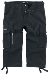 3/4 Army Vintage Shorts, Black Premium by EMP, Pantalones cortos