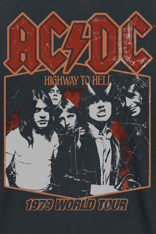 Camiseta AC/DC Highway To Hell - Ilustración Icónica, Manga Corta, Tejido Ligero, Corte Clásico