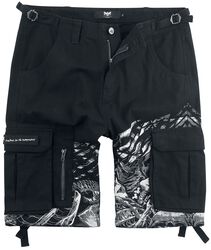 Black Army Shorts estampados