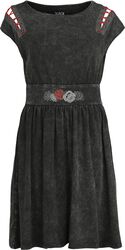Cut Out Dress with Roses, Black Premium by EMP, Vestidos de longitud media