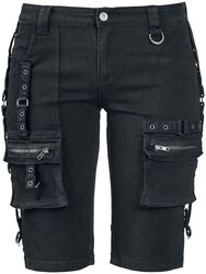 Strap Shorts, Gothicana by EMP, Pantalones cortos