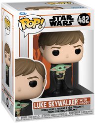 Figura vinilo Luke Skywalker with Grogu 482, Star Wars, ¡Funko Pop!
