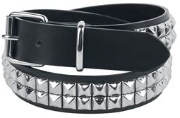 Cinturón negro de doble fila y tachuelas, Black Premium by EMP, Cinturón