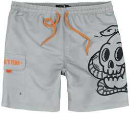 Swim Shorts With Oldschool Skull, R.E.D. by EMP, Bañador