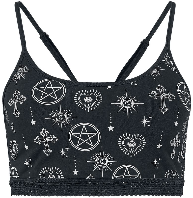 Bralette with pentagram and witch