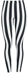 Black/White Striped Leggings, Gothicana by EMP, Leggins