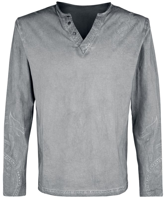 Camisa gris manga larga