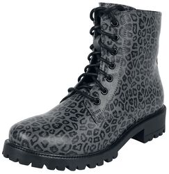 Botas grises con estampado leopardo
