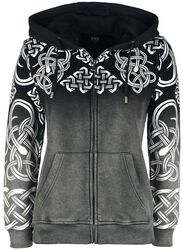 Chaqueta con capucha y cambio de color Celtic Adornment, Black Premium by EMP, Capucha con cremallera