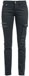 Skarlett - Black Jeans with Variable Hem, Black Premium by EMP, Tejanos