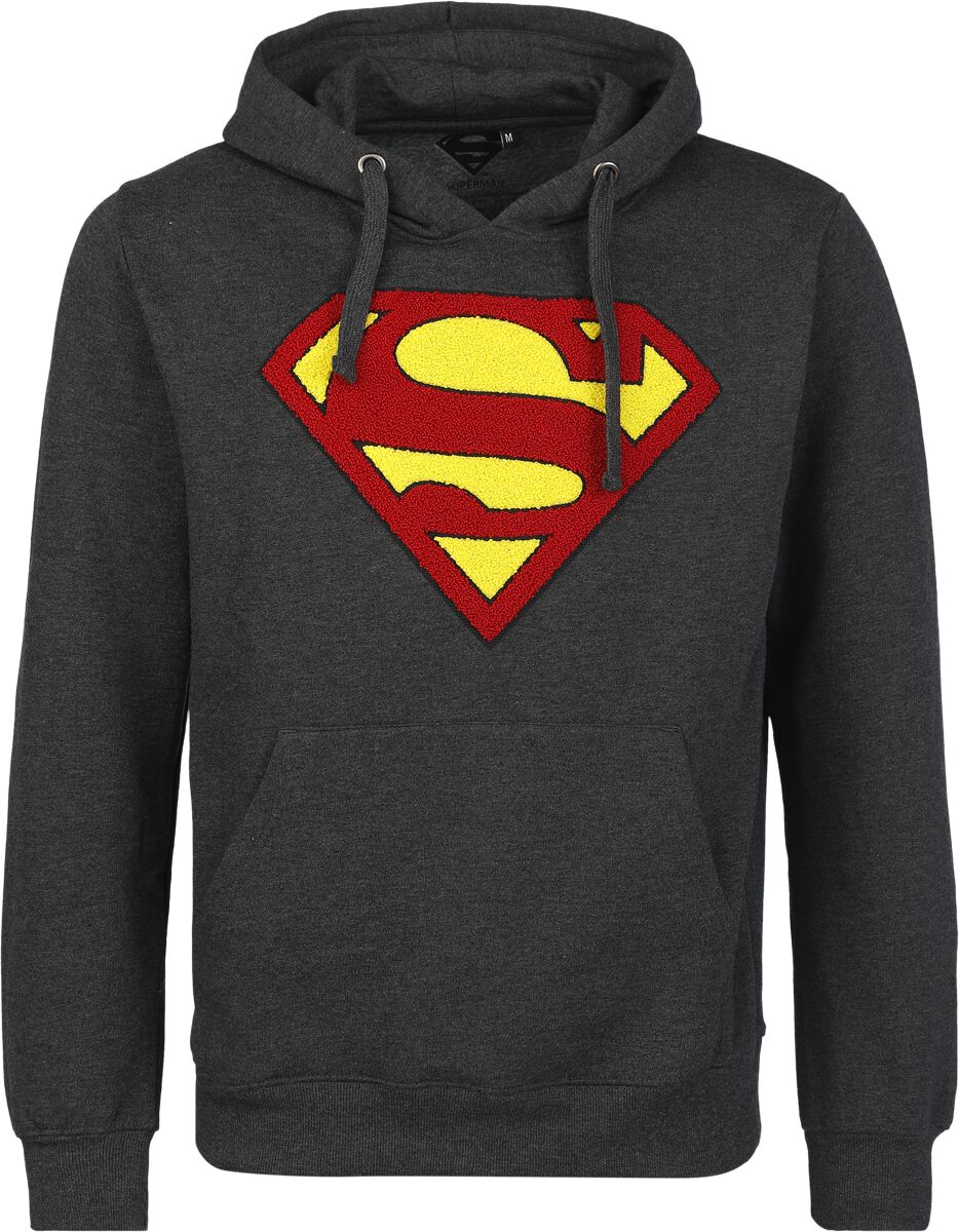 Superman Marble Logo Sudadera Con Capucha En Superman Cremallera
