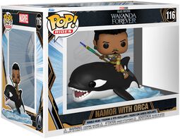 Figura vinilo Wakanda Forever - Namor with Orca (Pop! Ride Super Deluxe) no. 116, Black Panther, ¡Funko Pop!