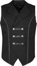 Vest with Faux Leather Straps, Gothicana by EMP, Chaleco