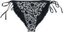 Pieza inferior Bikini negro con diseño Pentagrams and Roses, Gothicana by EMP, Braguita de Bikini
