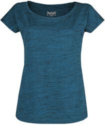 Camiseta azul en look melange, Black Premium by EMP, Camiseta