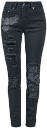 Skarlett - Jeans with Prints and Rips, Rock Rebel by EMP, Tejanos